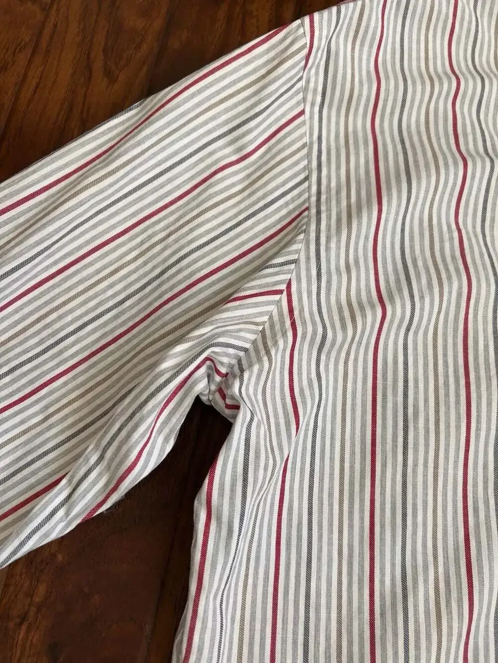 Devan Vincent Men's Long Sleeve Button Down Striped Dress Shirt, EUC